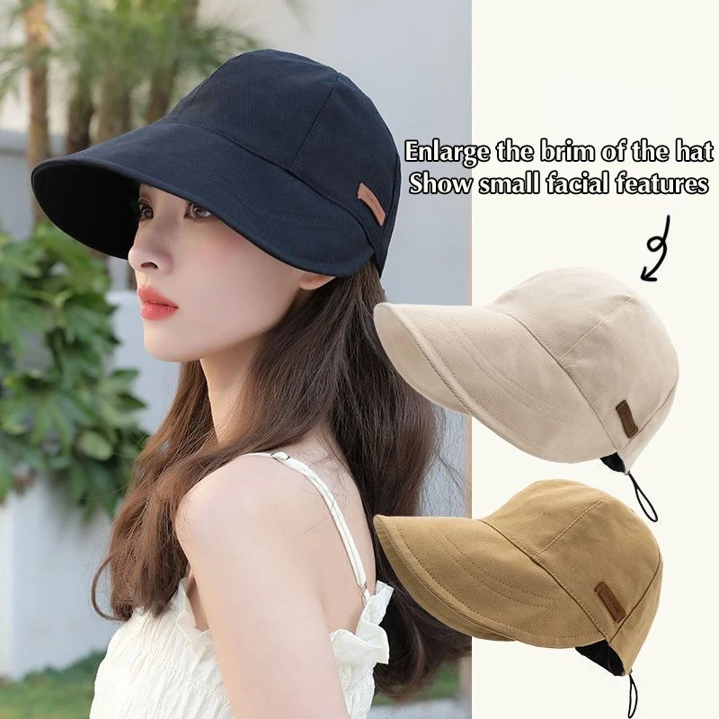 Outdoor Fisherman Hat Sun Hat Female Sunscreen Sunshade Large Brim Adjustable Elasticity