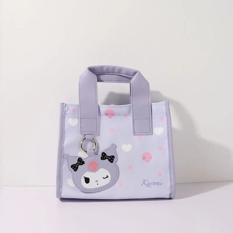 

Квадратная сумка для обеда в стиле аниме Sanrio Hello Kitty, милые сумки для хранения, сумка для обеда с изображением собаки Синаморолла и Куроми, мультяшный ланч-бокс для студентов и офисных работников в стиле кавай.
