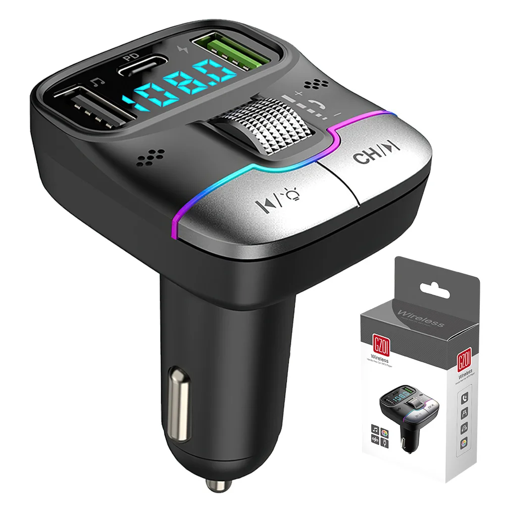 Bluetooth 5.3 Fm Transmitter Wireless Dual USB PD Adapter MP3 Player 3.1A Fast Charger Car Accessories