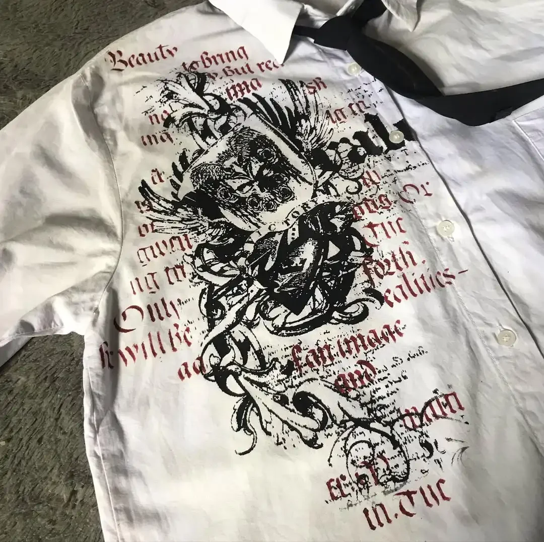 

Harajuku Готическая Ретро рубашка с длинными рукавами Y2K New Affliction Футболка Мужчины Женщины Череп Святой Пиши Футболка с буквенным принтом Модные топы
