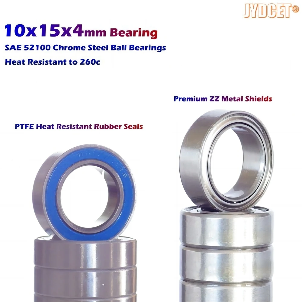 MR6700 10x15x4mm - Metal Shield / Rubber Seals - Precision High Speed Bearing for RC TRA4612 TRA5119 25616 91563 B030 LOSA6957