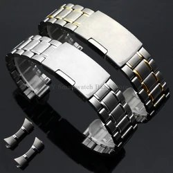 Curved End Stainless Steel Watch Band 20/22mm for Seiko for Rolex Universal WristBand Metal Bracelet Men Women Watch Accessories