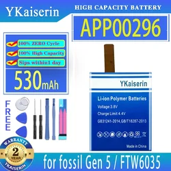 YKaiserin Battery APP00296 530mAh for fossil Gen 5 Gen5/for Julianna HR FTW6035 Bateria