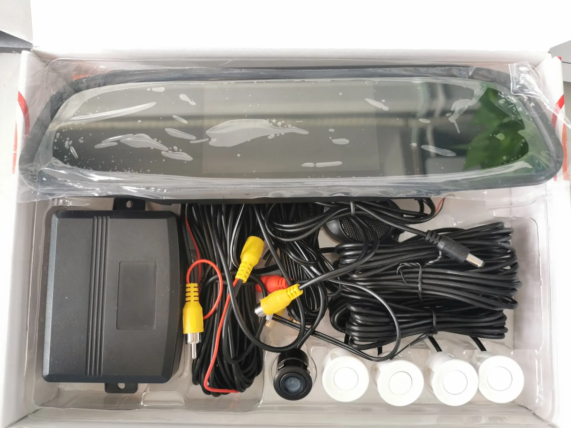 Sistema de radar de backup reverso do carro do sensor de estacionamento da exposição do espelho de 4,3 polegadas