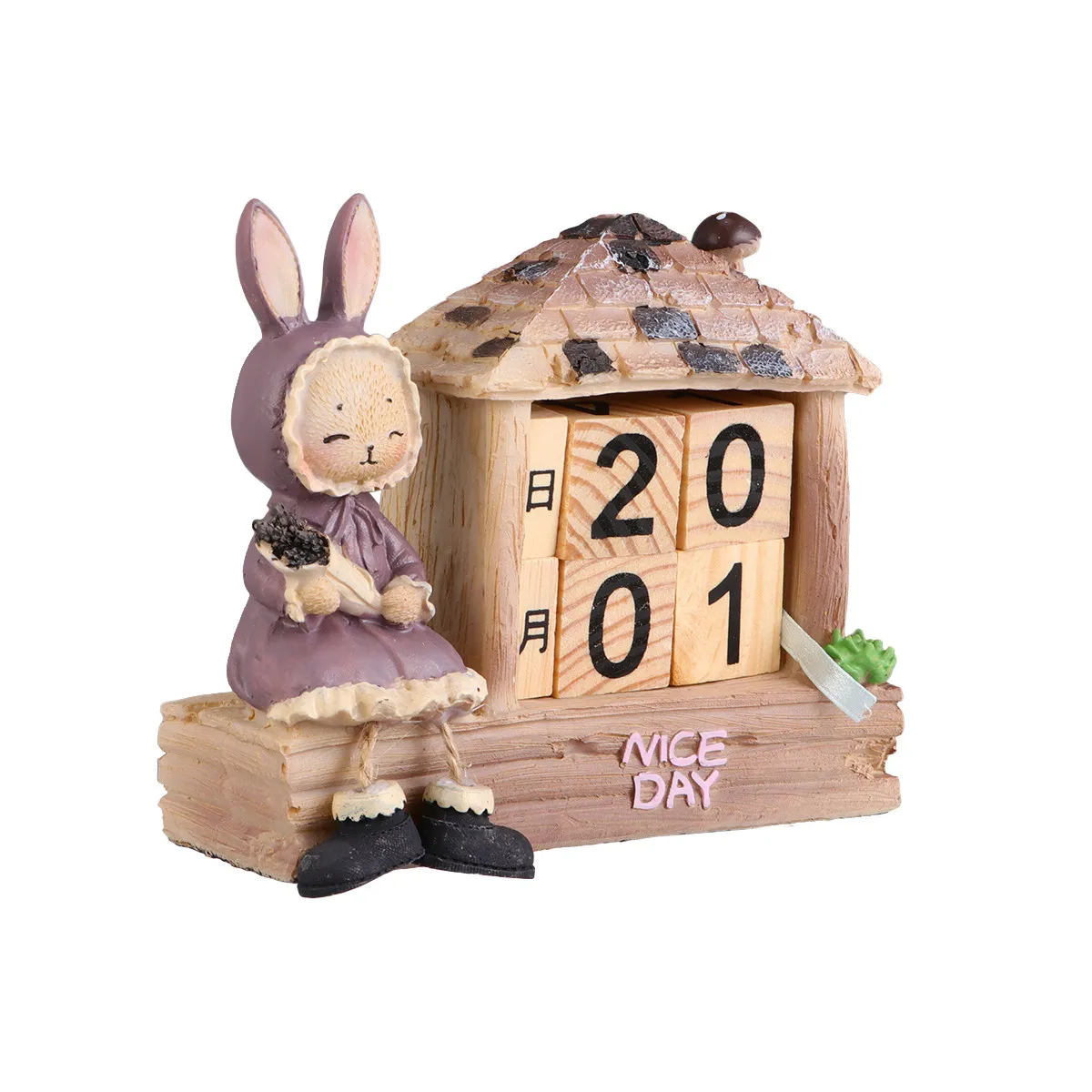 rabbit-vintage-style-wooden-perpetual-calendar-shaped-desktop-decoration-reusable-year-round-office-study-desk