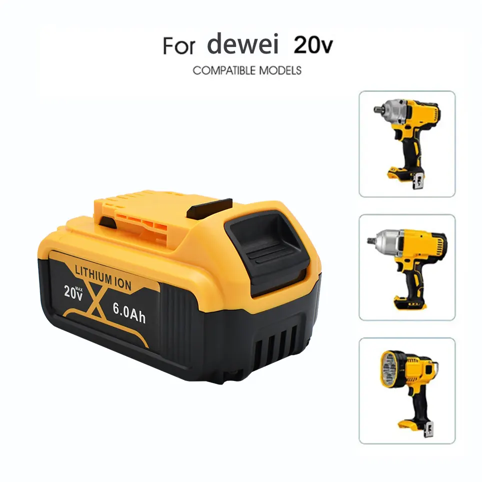 for DeWalt 20V 6.0Ah 8.0Ah  power Tools DCB184 DCB200 rechargeable electric tool  battrey 20v 6000mah Battery set image 2