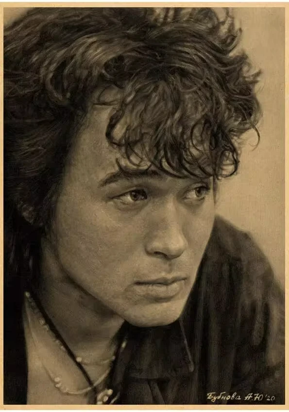 كلاسيكي روك أند رول أيقونة Viktor Tsoi ملصقات عتيقة ، لوحة قماشية ، فن جداري فريد ، صورة لديكور غرفة المعيشة #3