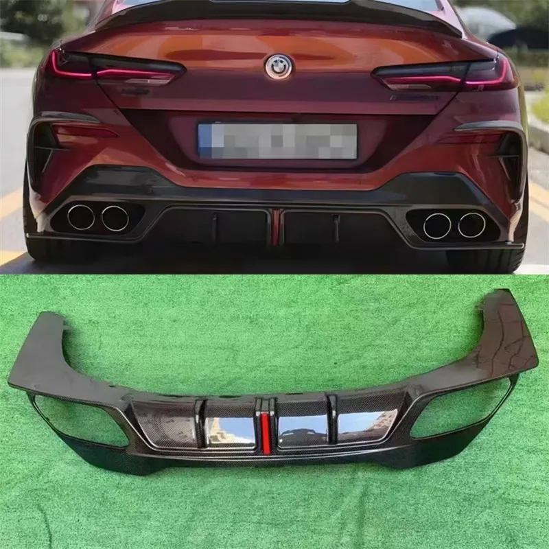 

For BMW 8 Series G14 G15 G16 Real Carbon Fiber Car Rear Bumper Lip Diffuser Splitters Spoiler Back Car Accessories Body Kit