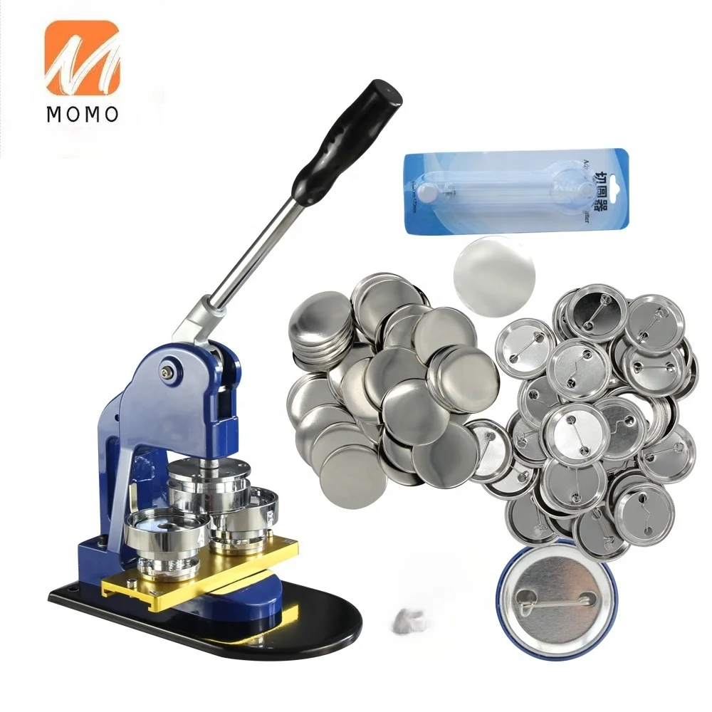 44mm Button Maker Machine Pin Badge press machine with metal pin back button material 500set