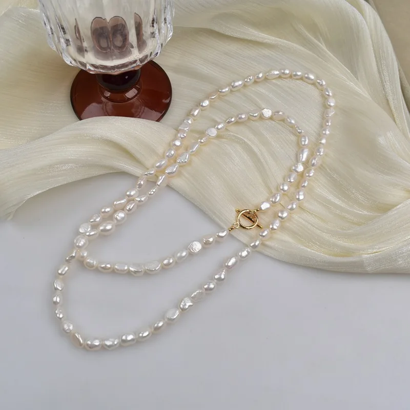 Baroque Sweater Chain Cheongsam Natural Freshwater Pearl Necklace Choker