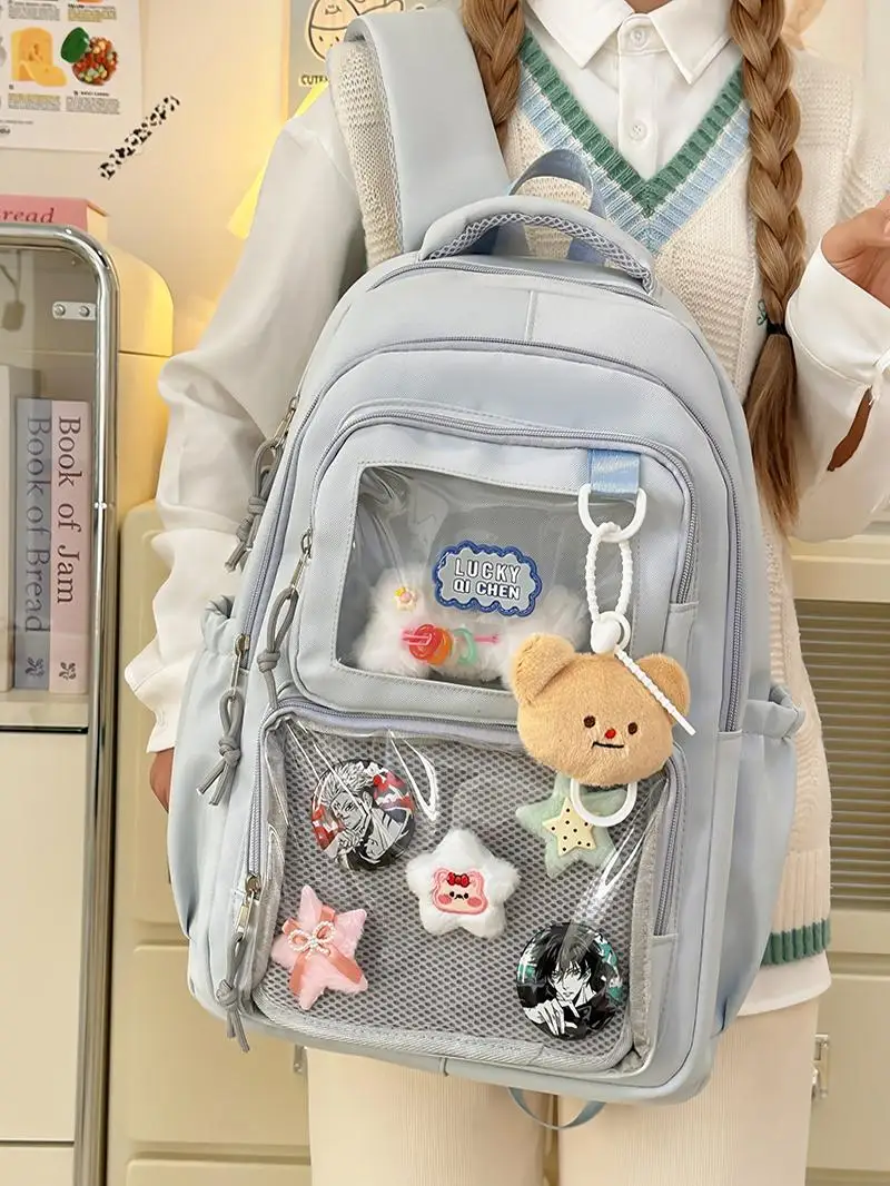 Sweet and Cute Japanese Original Lolita Backpack for Students Large Capacity Daily Casual Commuting Travel School Bag