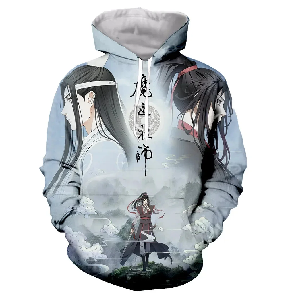 China Comics Mo Dao Zu Shi 3d Graphic Men\'s Baggy Hoodie Casual Oversized Pullover Popular Streetwear Fashion Trend Men Clothing