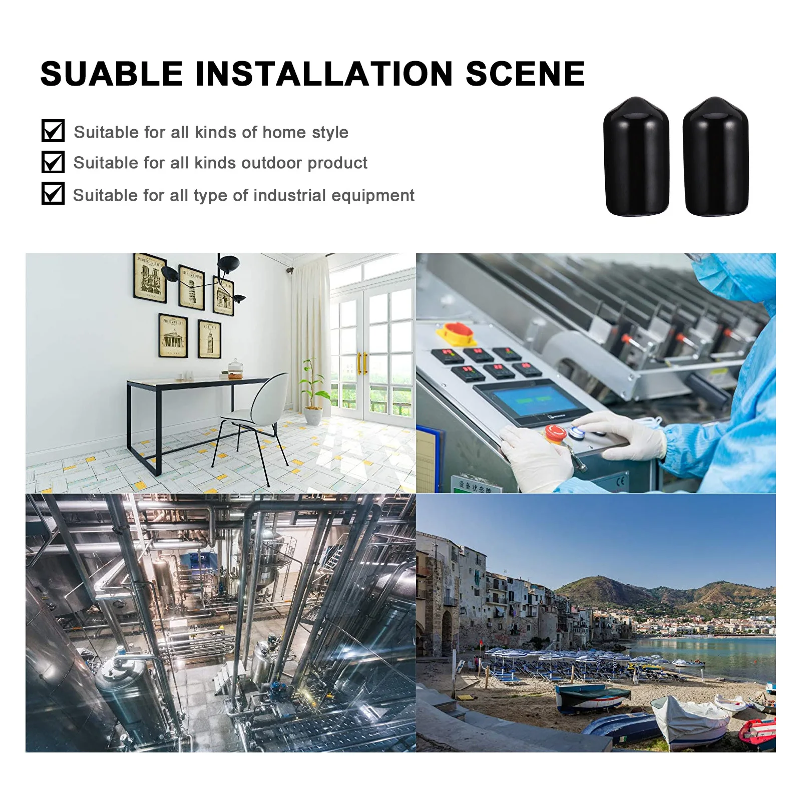 

200pcs Round Flexible Pvc End Caps Rubber Thread Protectors Bolt Screw Wire Safety Caps For Tubing Cables Protection