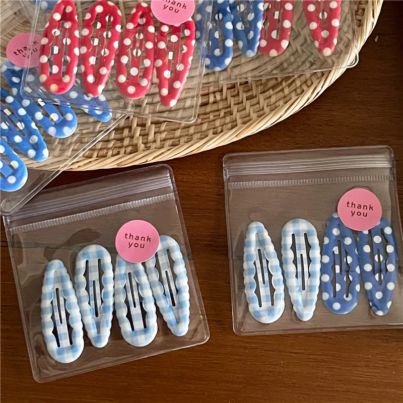 

Милая заколка для волос в горошек для девочек с челкой BB Clip Set Faion Color Blo Plaid Water Drop Заколка для волос Новая модель аксессуаров для волос...