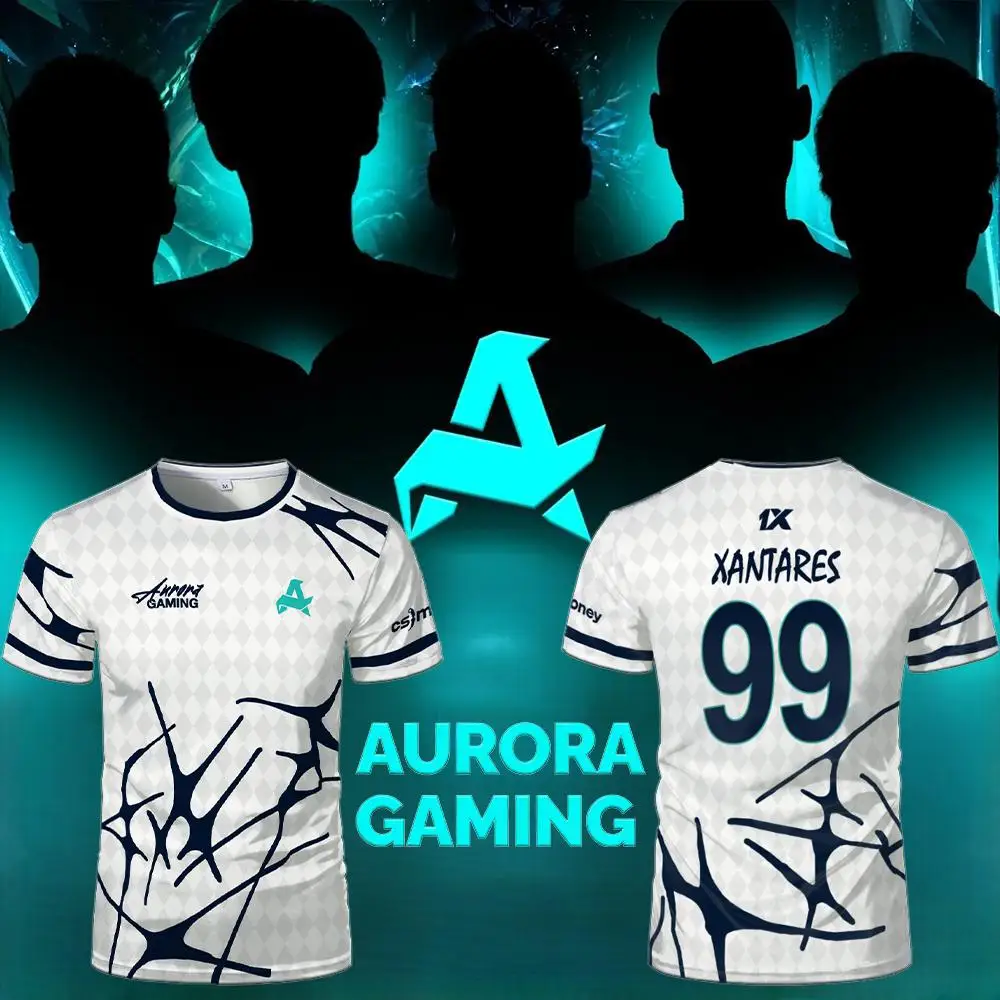Esports Team Aurora Gaming Jersey T-shirts XANTARES 99 CS2 Pro League Player Training Uniform Men Women Fan Custom Short-sleeved