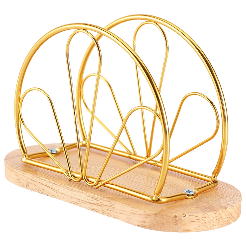 

Napkin Holder Table Tissue Upright Paper Serviettes Storage Rack Standing Dispenser Golden Office Saving Stable
