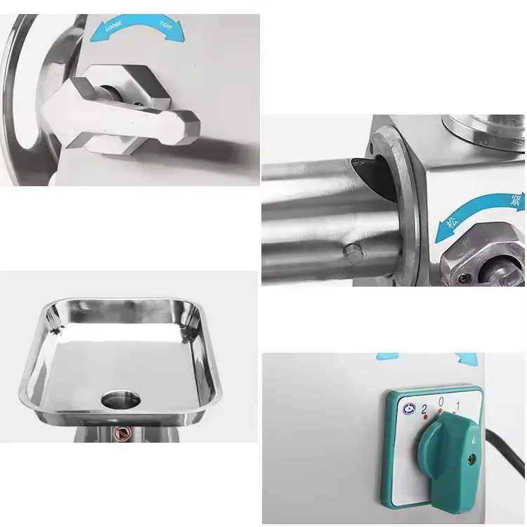 เครื่องบดเนื้อสด เครื่องบดเนื้อสแตนเลสพร้อมมอเตอร์ใหม่สําหรับใช้ในบ้าน ร้านอาหาร ร้านขายอาหาร