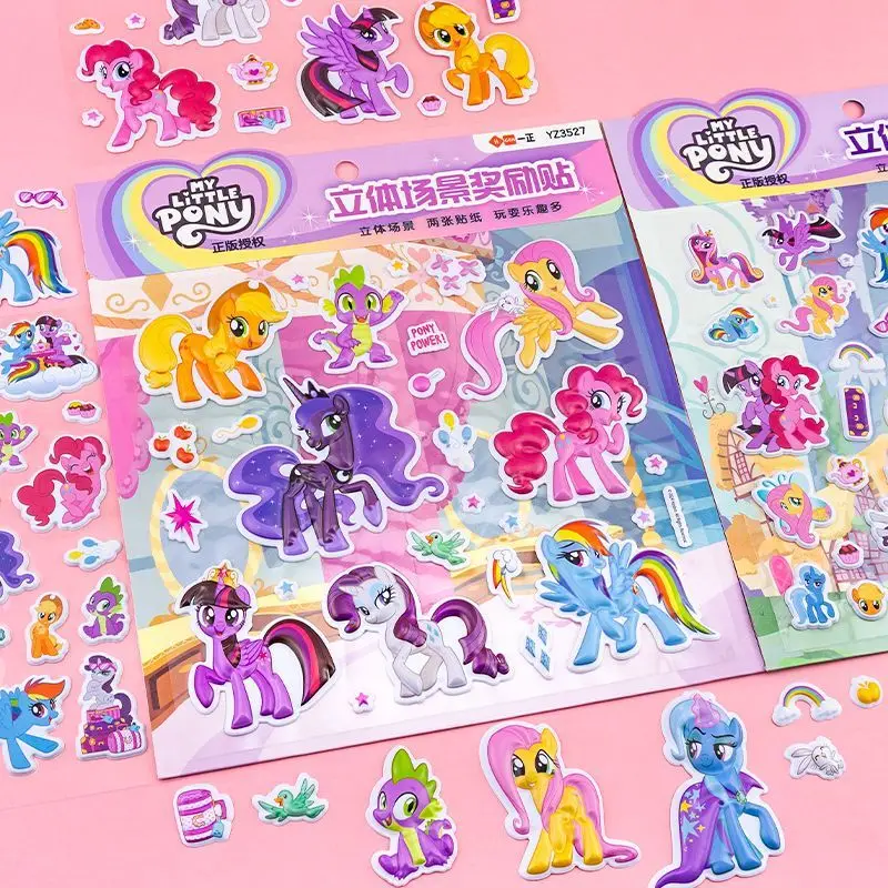 

Iigen My Little Pony 3D Scene Rewards Twilight Sparkle Stickers Phone Case Water Bottle Guitar PinkPie Decorative Stickers Toy