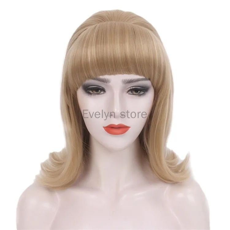 Retro High Hat Wig 1960s 1970s Cosplay Wig Halloween Party Women's Wig