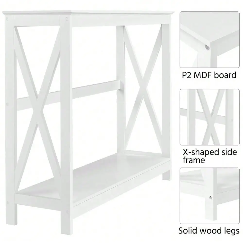 

1PC 2Tier Industrial Narrow Sofa Table Console Table For Entryway Living Room
