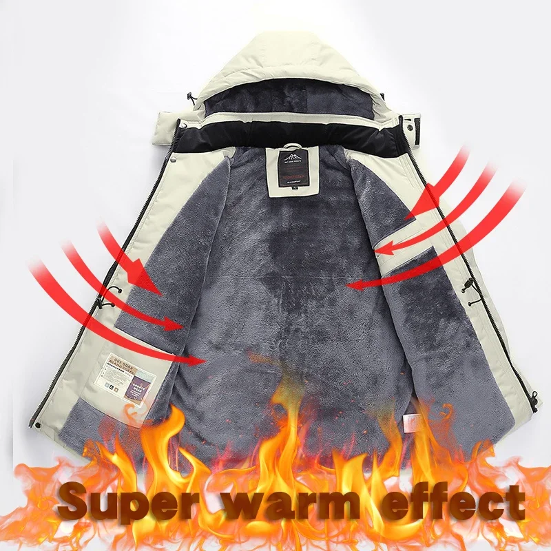 Heren Warm Skipak Fleece Wandeljas Broek Winter Winddicht Waterdicht Snowboard Skijas Broek Outdoor Trekking Camping