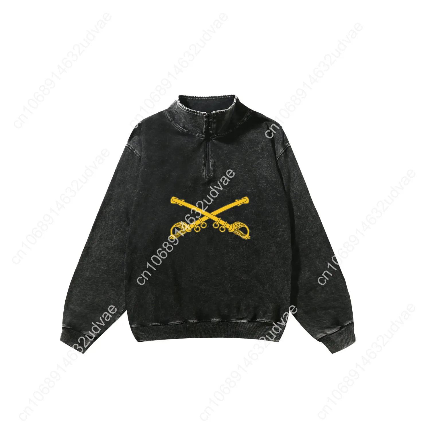 US Army Cavalry Branch Insignia Retro Sweatshirt Mann Frau Teenager Vintage Pullover Half Sweat Maßgeschneiderte Tops Ärmeln T-Shirt