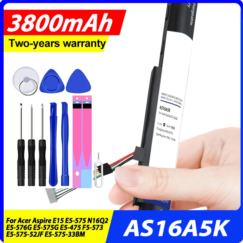 

AS16A5K AS16A8K 4ICR19/66 New Battery For Acer Aspire E15 E5-575 N16Q2 E5-576G E5-575G E5-475 F5-573 E5-575-52JF E5-575-33BM