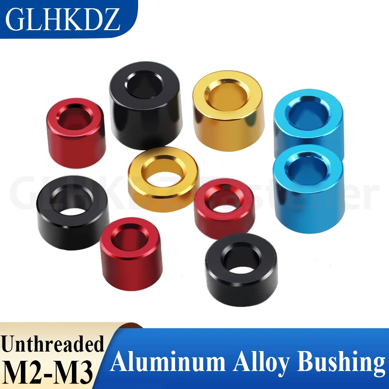 

M2 M2.5 M3 Colorful Aluminum Alloy Bushing Washer Gasket Unthreaded Round Hollow Standoff Spacer Sleeve Length 2-15mm