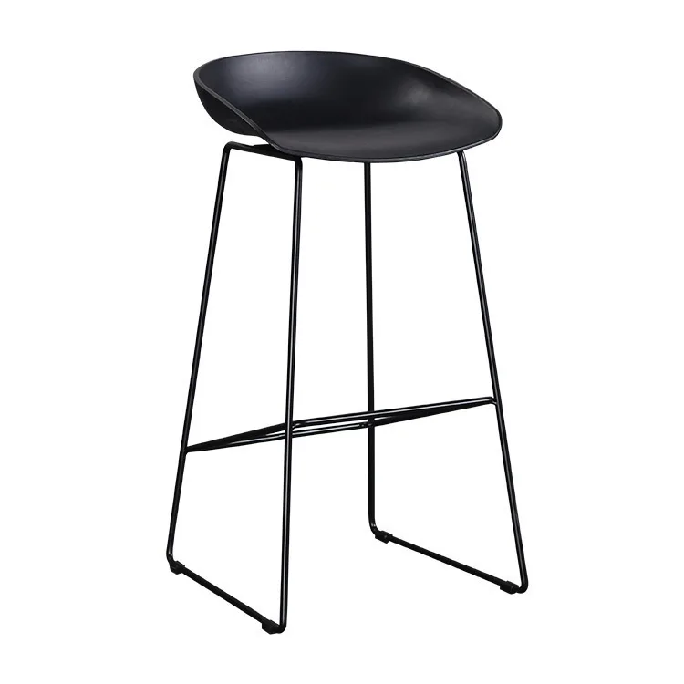 Nordic iron bar stool high foot plastic face bar chair household industrial style leisure cafe bar chair