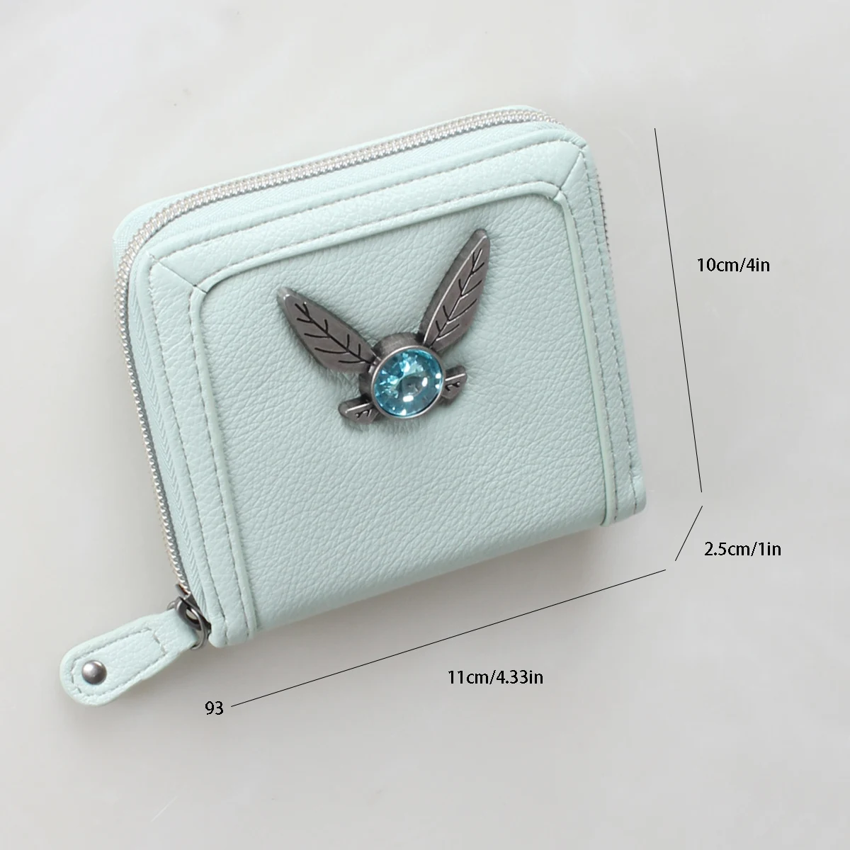 고품질 사파이어 여성용 지퍼 지갑, 세련되고 개인화 된 여성용 카드 클립 동전 지갑