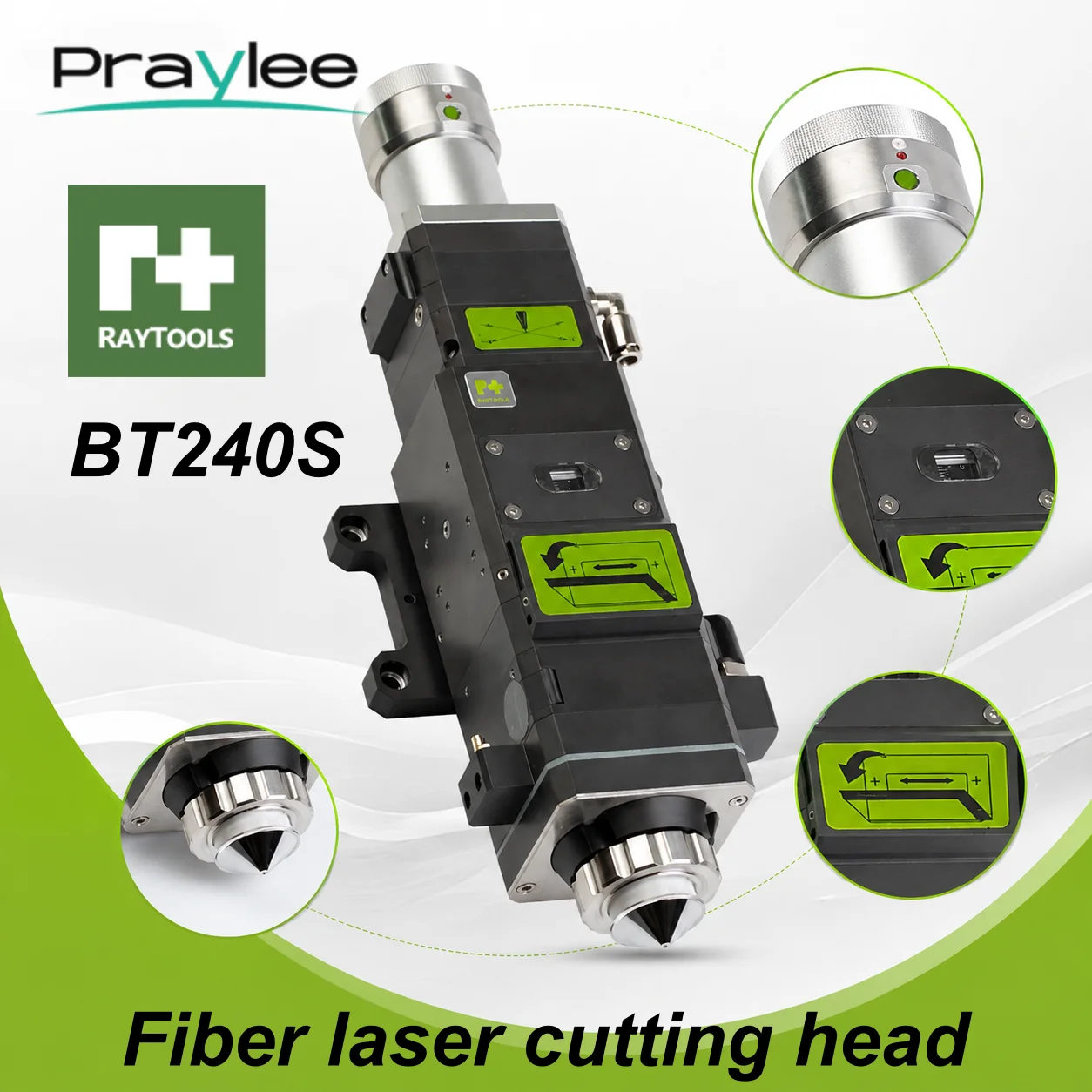 Raytools BT240S Fiber Laser Cutting Head 3KW QBH Laser Head for Metal Sheet Cutting for Raycus IPG Fiber Laser Machine