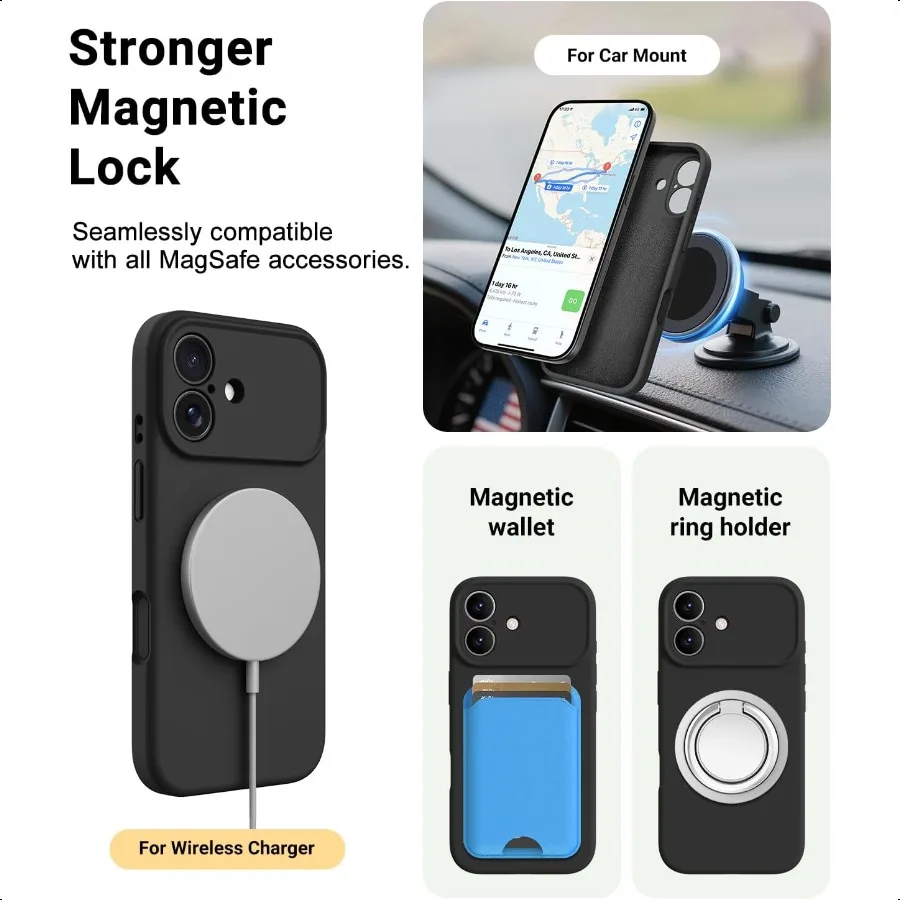 Magnetic for iPhone 17 CaseCompatible with Magsafe Classic Liquid Silicone Mobile Phone Case Integrated Camera Control Button A