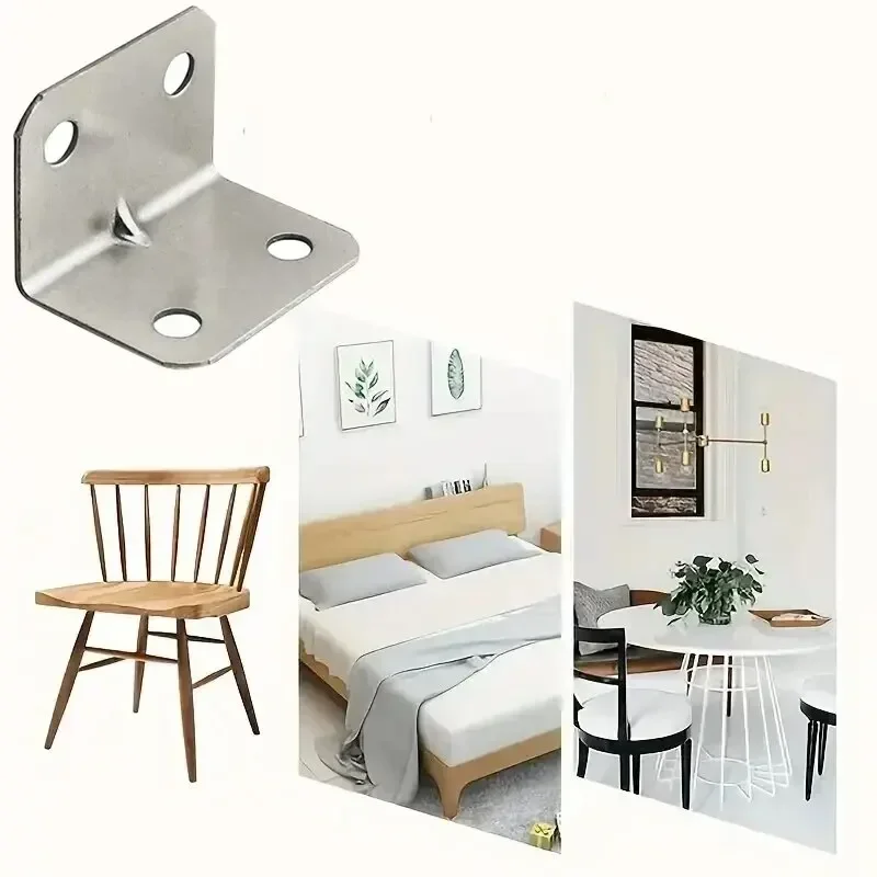 20pcs Angle Iron Board Table, Chair, Cabinet, Wardrobe, Fixed Connector, 90-degree Angle Iron Plate Bracket image 4