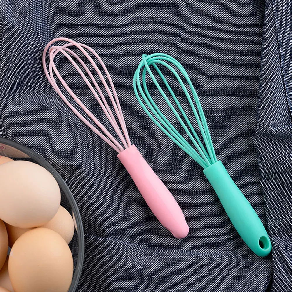 

6 Inch Silicone Manual Egg Beater Mixer Non-Slip Easy To Clean Egg Beater Milk Frother Kitchen Cooking Baking Gadget