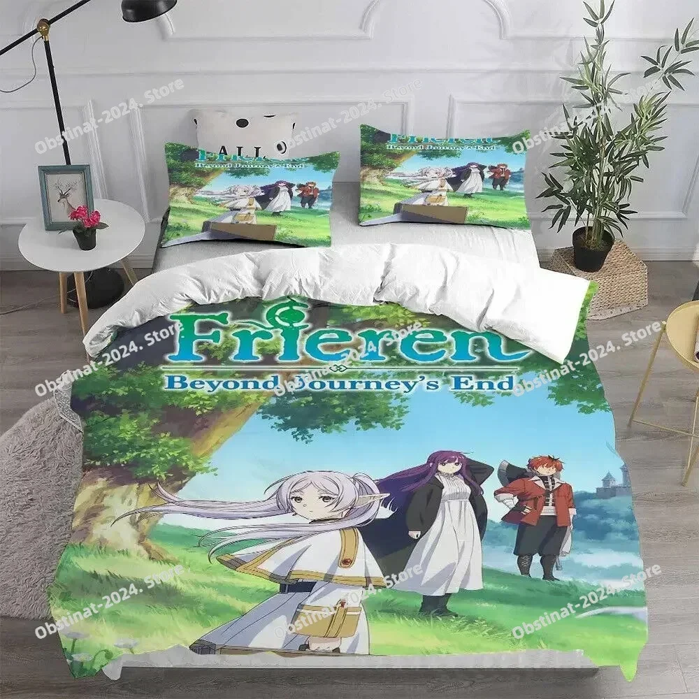 2025 3D Anime Frieren Bedding Set Printed single Comforter Quilt Bed Cover Duvet Cover Pillow Case 3 Pieces Sets Kids Adult Size