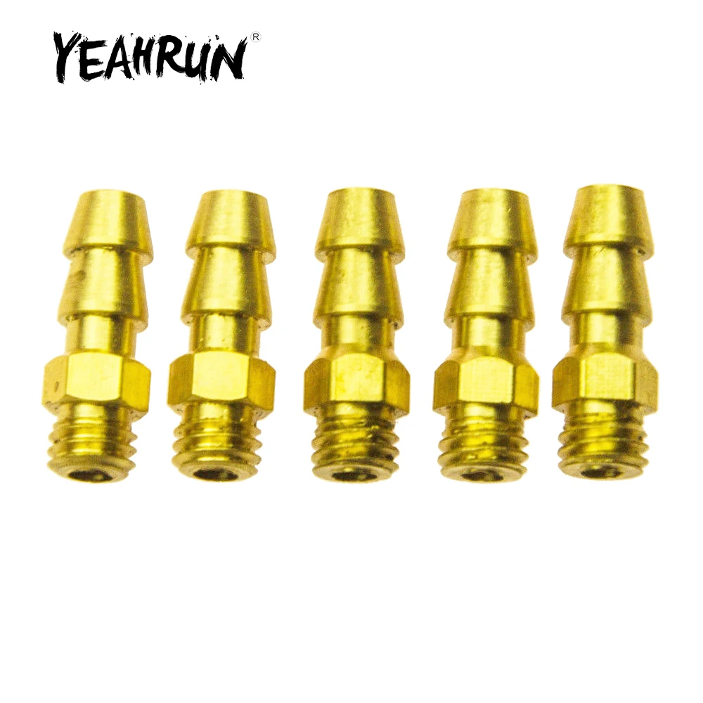 YEAHRUN 5Pcs Brass M4 Threaded Water Cooling Faucet Nipples Fuel Nozzles for RC Model Boat DIY Parts