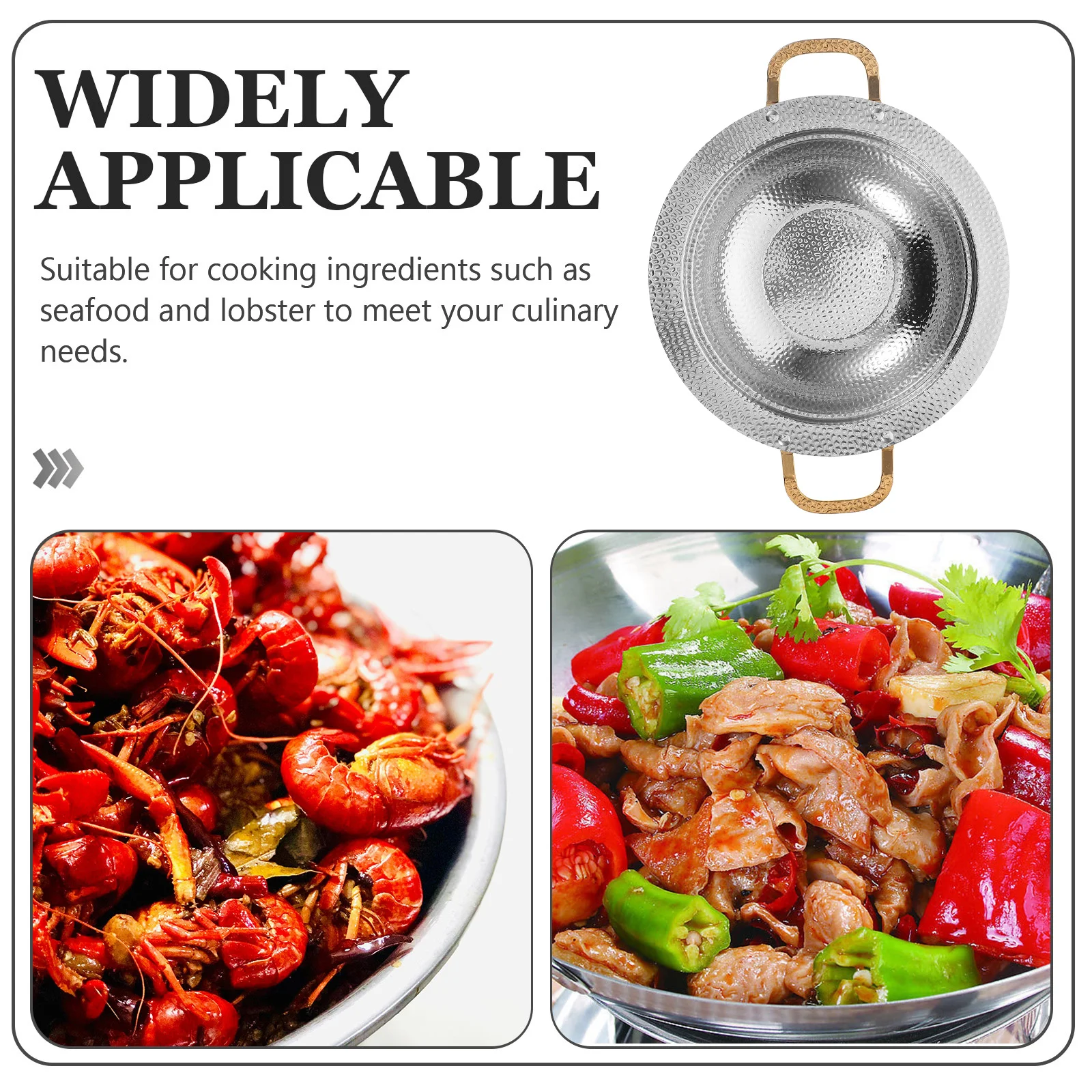 

1pcs Outdoor Stainless Steel Dry Pot Lightweight Camping Cookware With Double Handles For Stir Fry Hot Pot Griddle Pan Stockpot