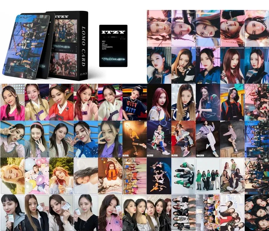 55Pcs/box Kpop ITZY Voltage Photo Cards LIA YUNA YEJI RYUJIN CHAERYEONG LOMO Premium Photos