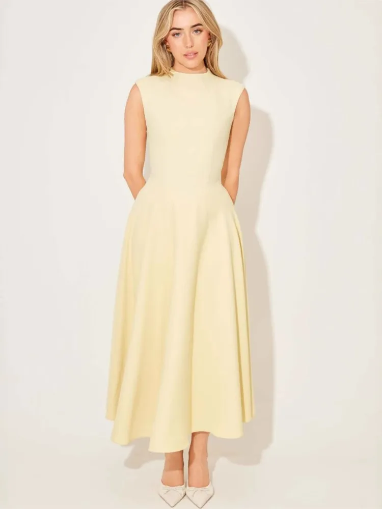 

Dresses 2025 Woman French Style Women's Solid Color Simple And Elegant Dress Temperament Elegant Vestidos Trendy Evening Dress