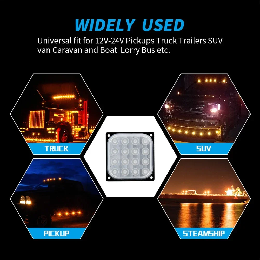 

Work Light Upgrade Your Car's Safety with 16 LED Strobe Lights Flash Square Stroboscopes for Better Visibility