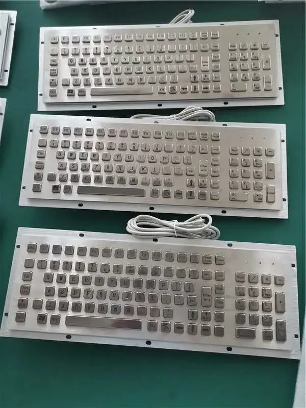 Teclado de ordenador de tamaño completo con teclado numérico, quiosco de Metal Industrial