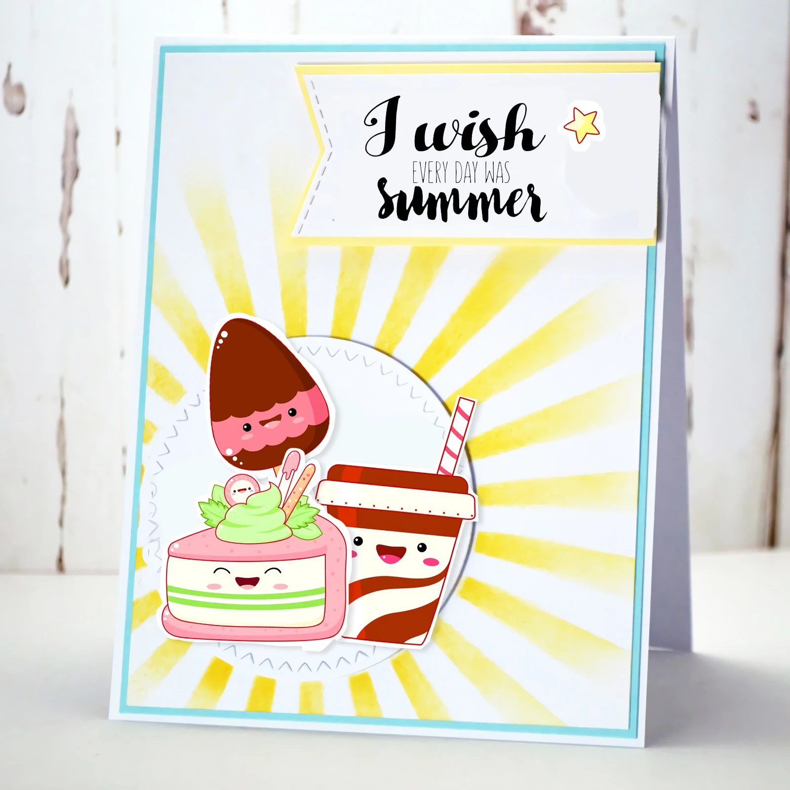 Delicious Ice Cream | Donuts Clear Stamps and Cutting Dies For DIY Scrapbooking/Card Making/Album Decorative Fun Crafts Cut Die