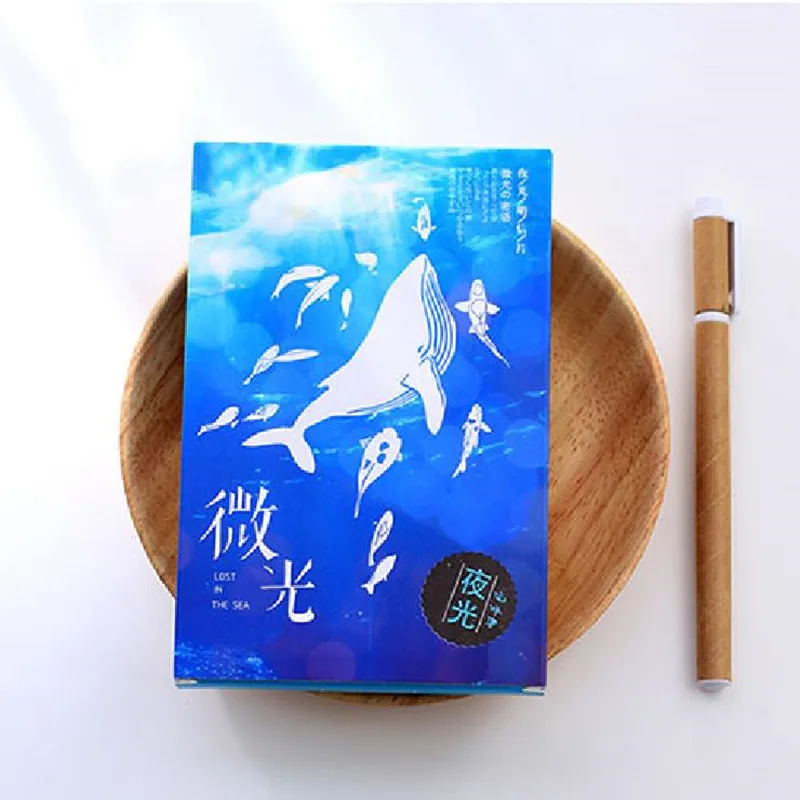 

30Pcs Micro Ocean Postcards Creative Cartoon Gift Greeting Card Noctilucous Message Postal Card For Birthday Wish Lettercard