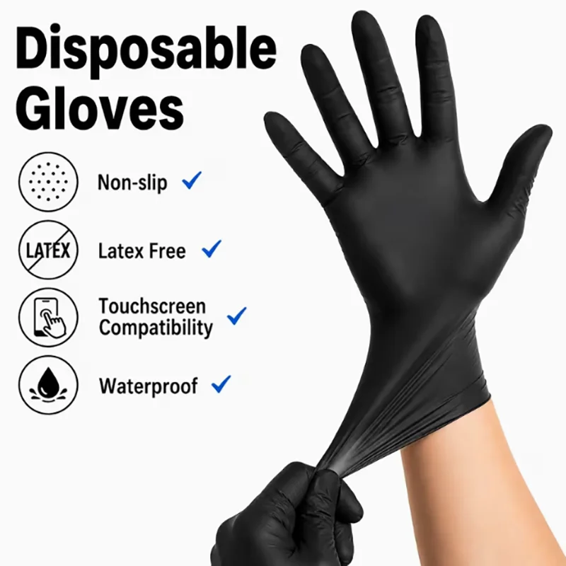 10/50/100/200/400 Disposable Thickened Nitrile Gloves, Suitable for Food Processing, Tattooing, and Car Washing, Tear-Resistant