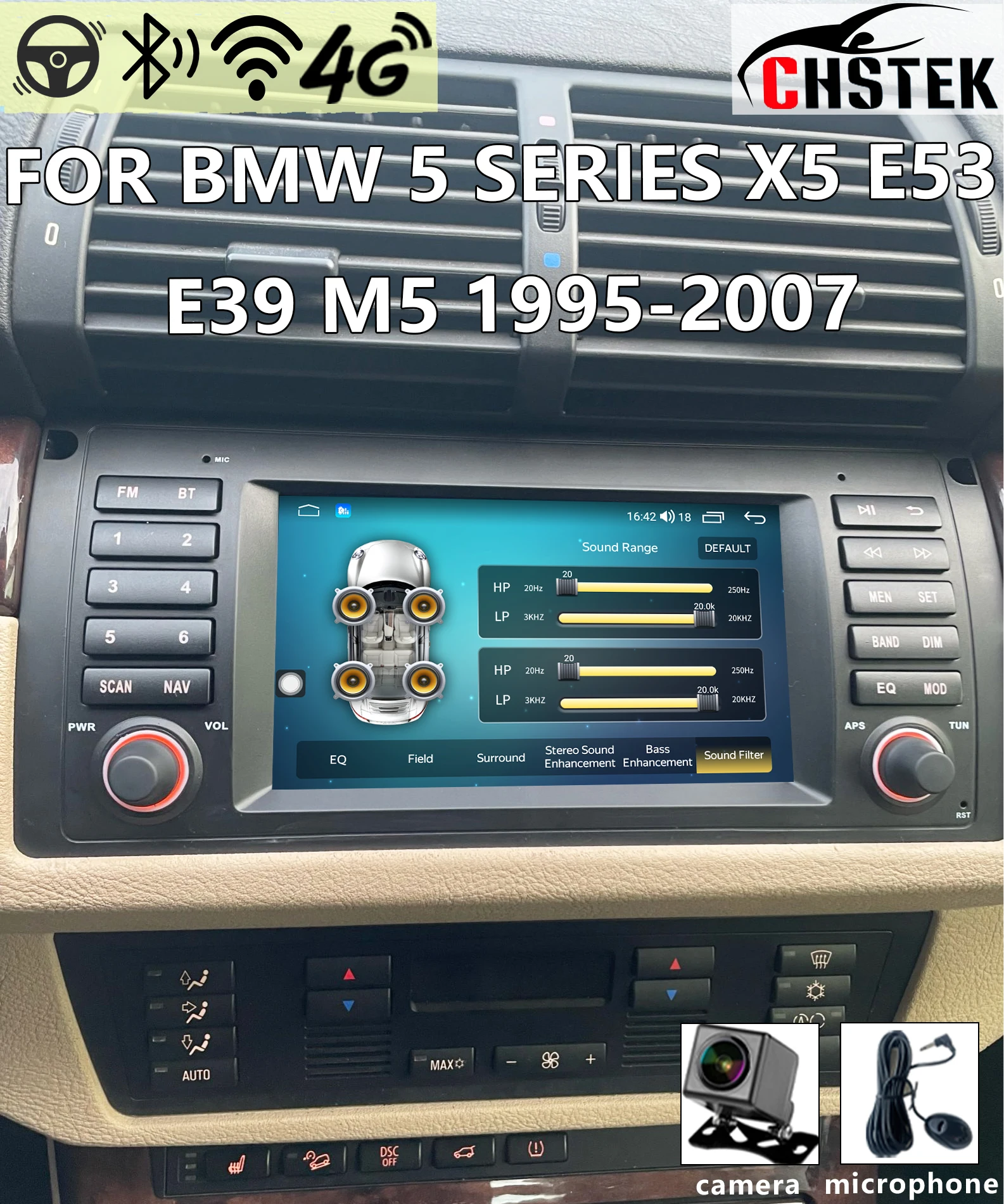 CHSTEK GPS WIFI Auto DSP For BMW 5 Series X5 E53 E39 M5 1995-2007 Android Bluetooth Swap Autoradio Car Radio Navigation Exchange