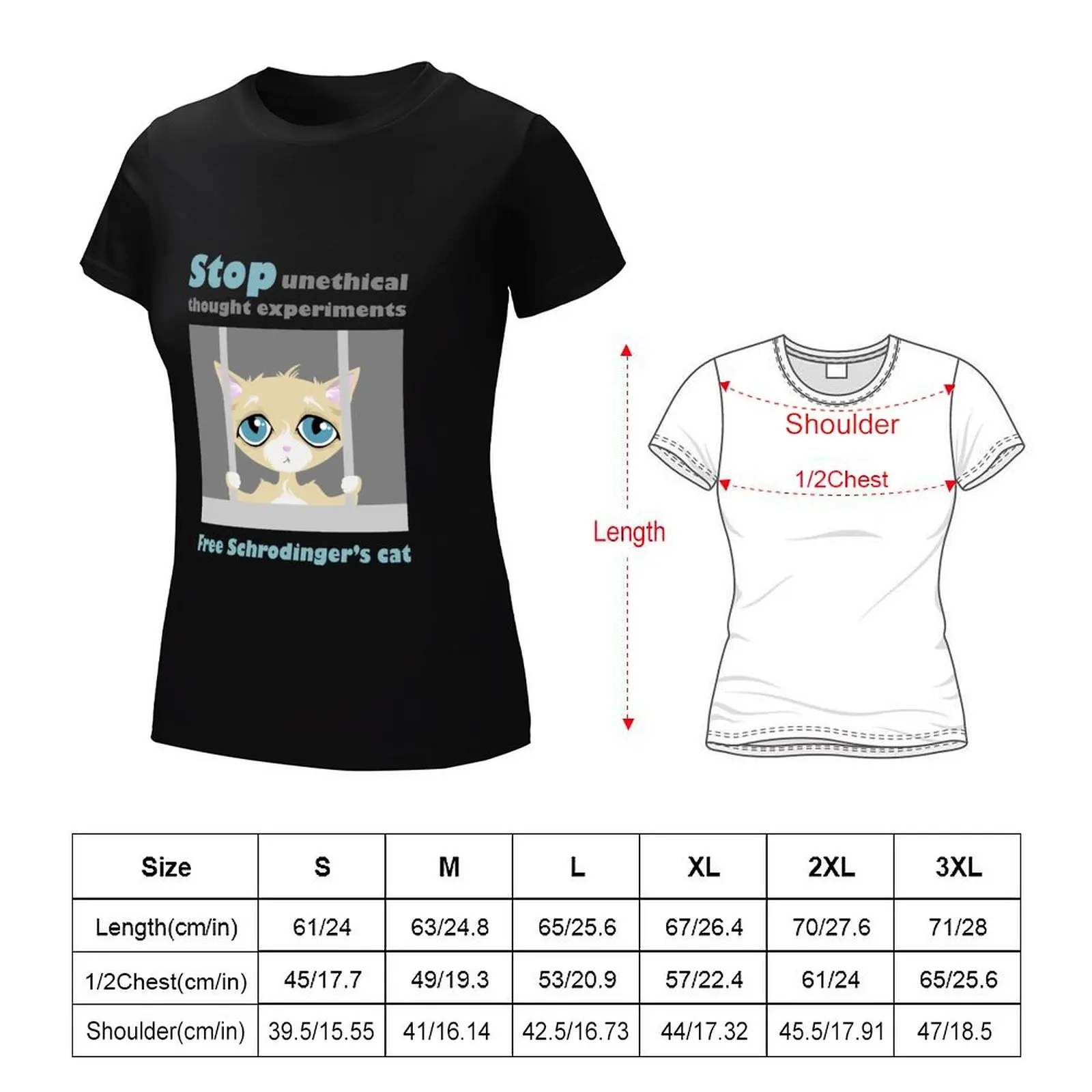 Free schrodingers cat geek funny nerd T-Shirt summer tops hippie clothes cute clothes animal print shirt for girls Top Women