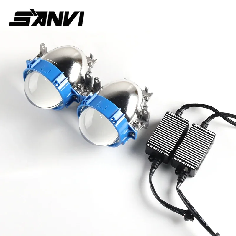 

Sanvi Factory price LED Double Light Lens 3 Inch Hi/Lo 5500K/4300K/3000K LED Projector bi led projector lens For Cars Auto Light