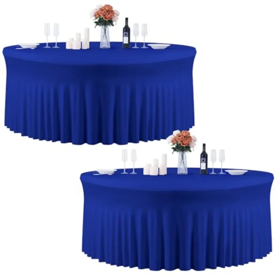 

Набор из 2 скатертей для круглых столов диаметром 5 футов (120 дюймов), из спандекса, без складок, для приемов и праздников