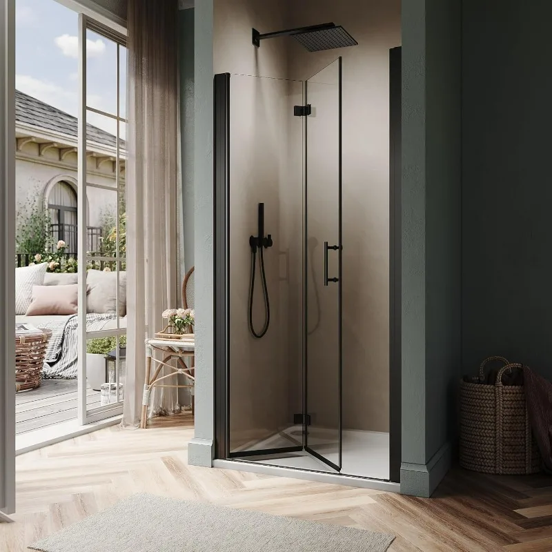 Hinged Swing Glass Shower Door 31.5-33