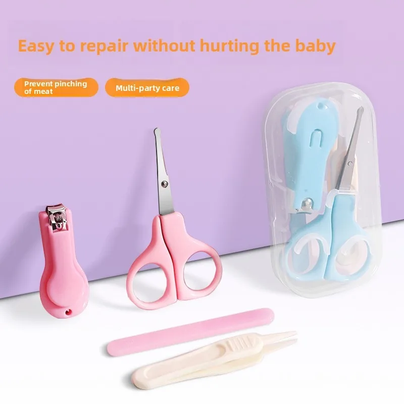 

Baby Nail Scissors Set Safety Anti-clip Meat Baby Nail Scissors Clippers Artifact Newborn Children Nail Repair Tools
